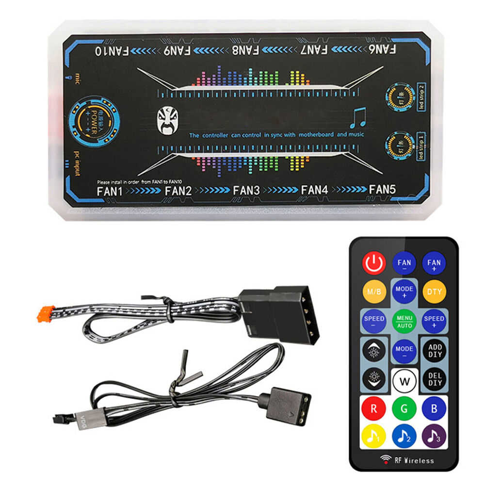 Music Rhythm RGB ARGB Controller Kit for PC Cooling Fans
