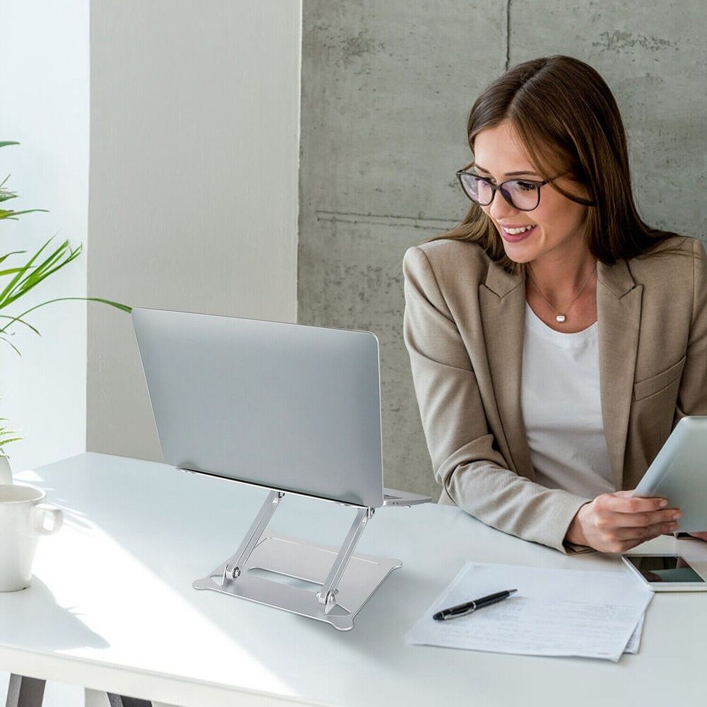 Premium Aluminum Laptop Stand with Adjustable Height and Foldable Design