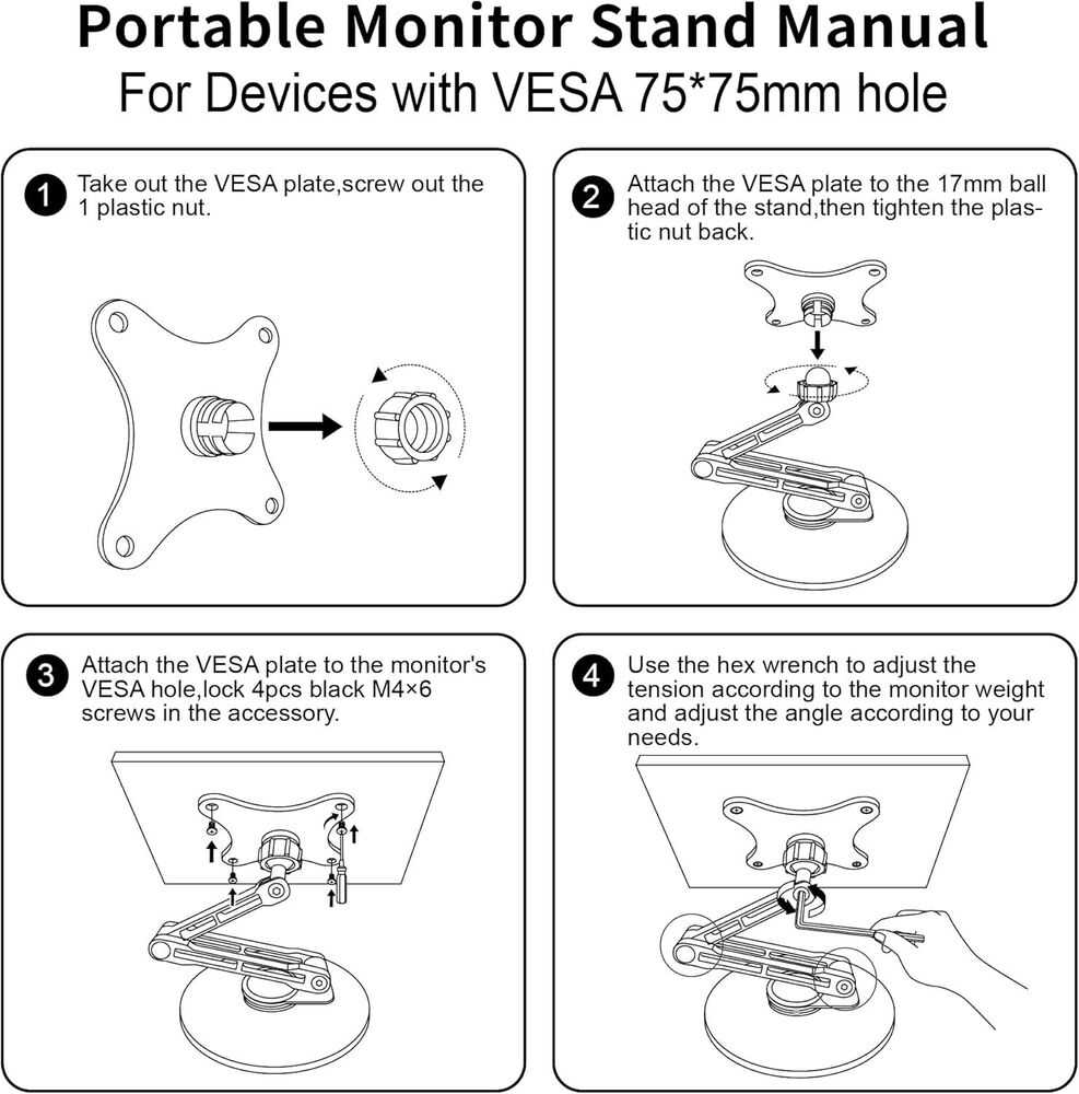 75Mm Foldable VESA Mount Monitor Stand