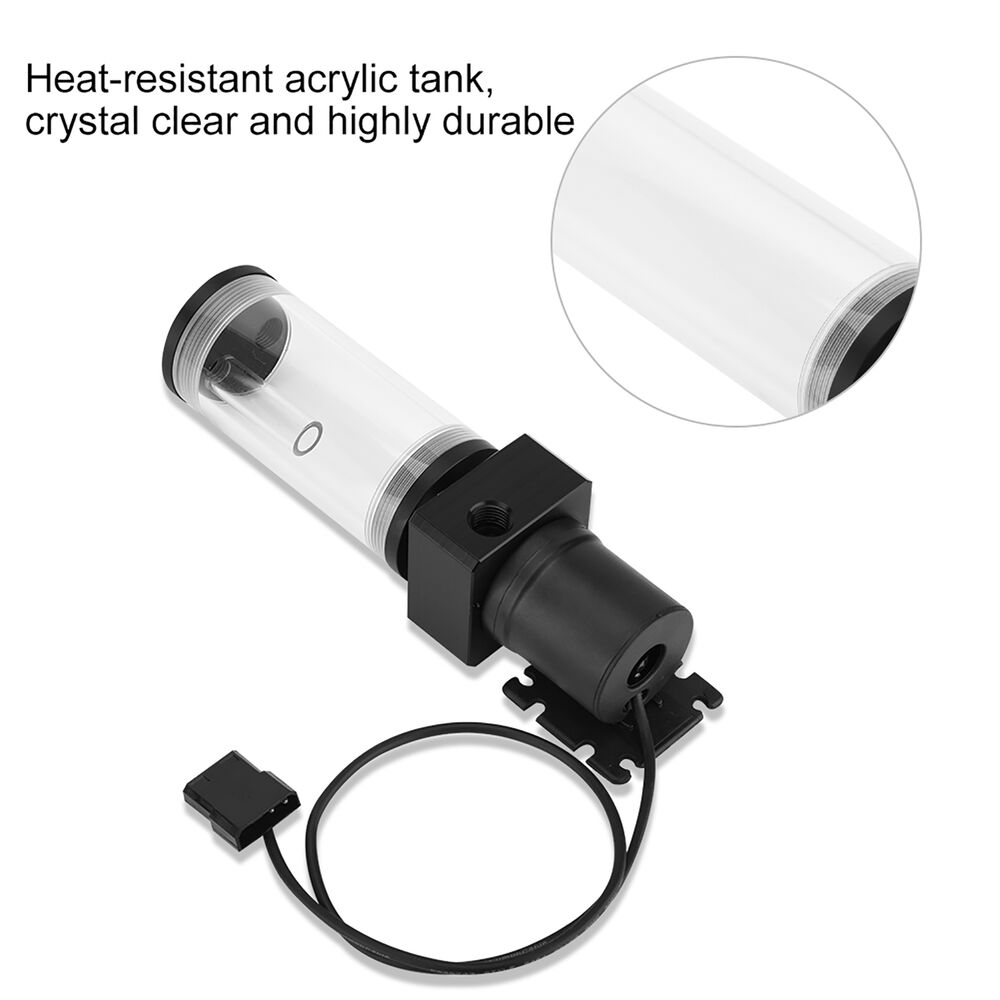 Premium Acrylic DIY Water Cooling Cylinder Reservoir with 19W Pump