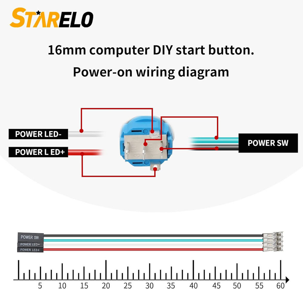 16mm Metal Momentary Button for DIY Computer Case Reset