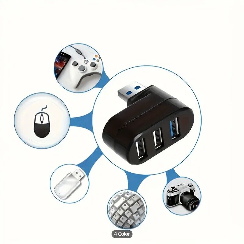 3 Port USB 3.0 Hub Splitter for Enhanced Connectivity