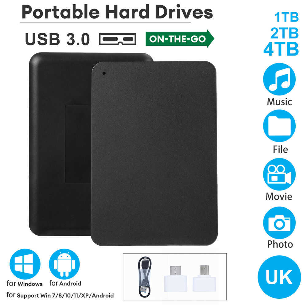 1/2/4TB USB 3.0 Portable Hard Drives