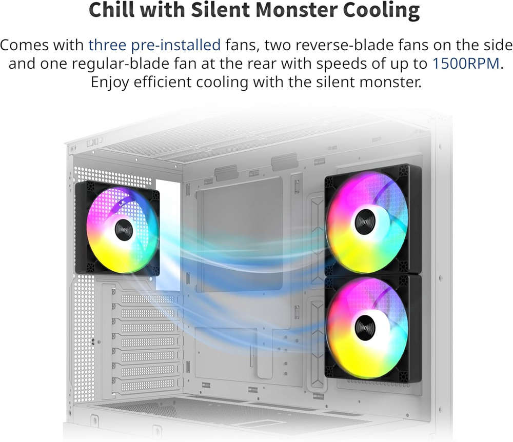 XR ATX Mid-Tower Gaming Case with 3 ARGB PWM Fans