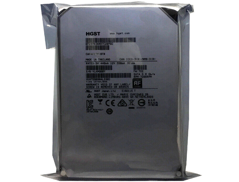 HGST Ultrastar HUH728080ALE601 8TB 7200RPM SATA 6Gb/s Hard Drive