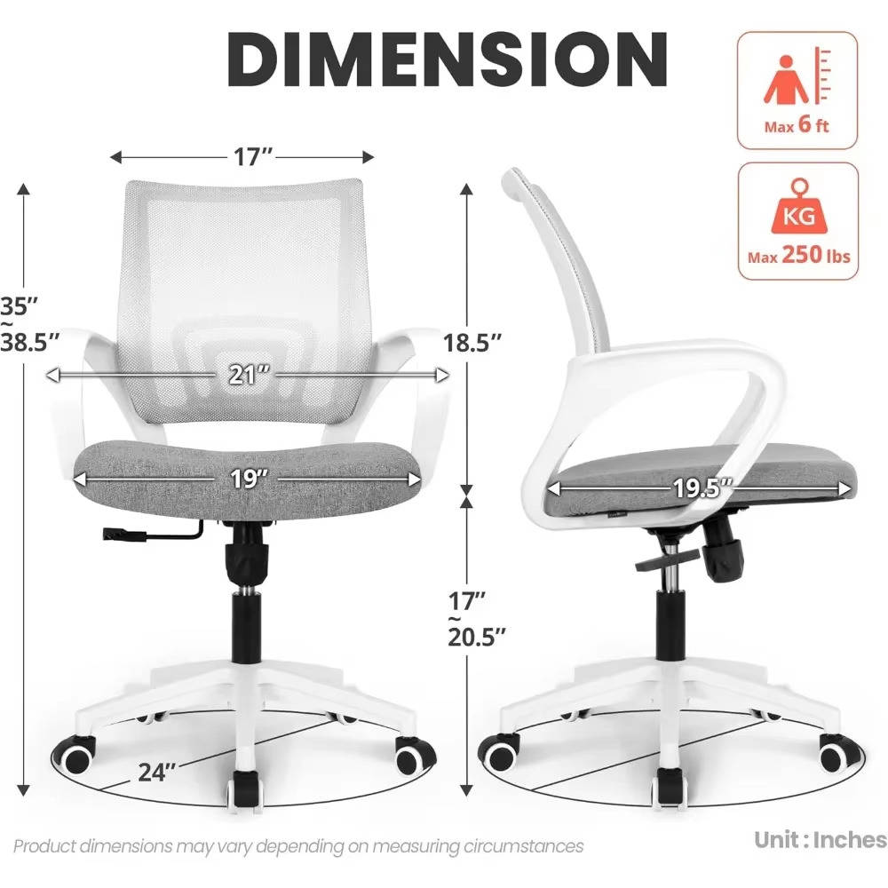 Ergonomic Gaming Chair with Mid-Back Cushion and Lumbar Support