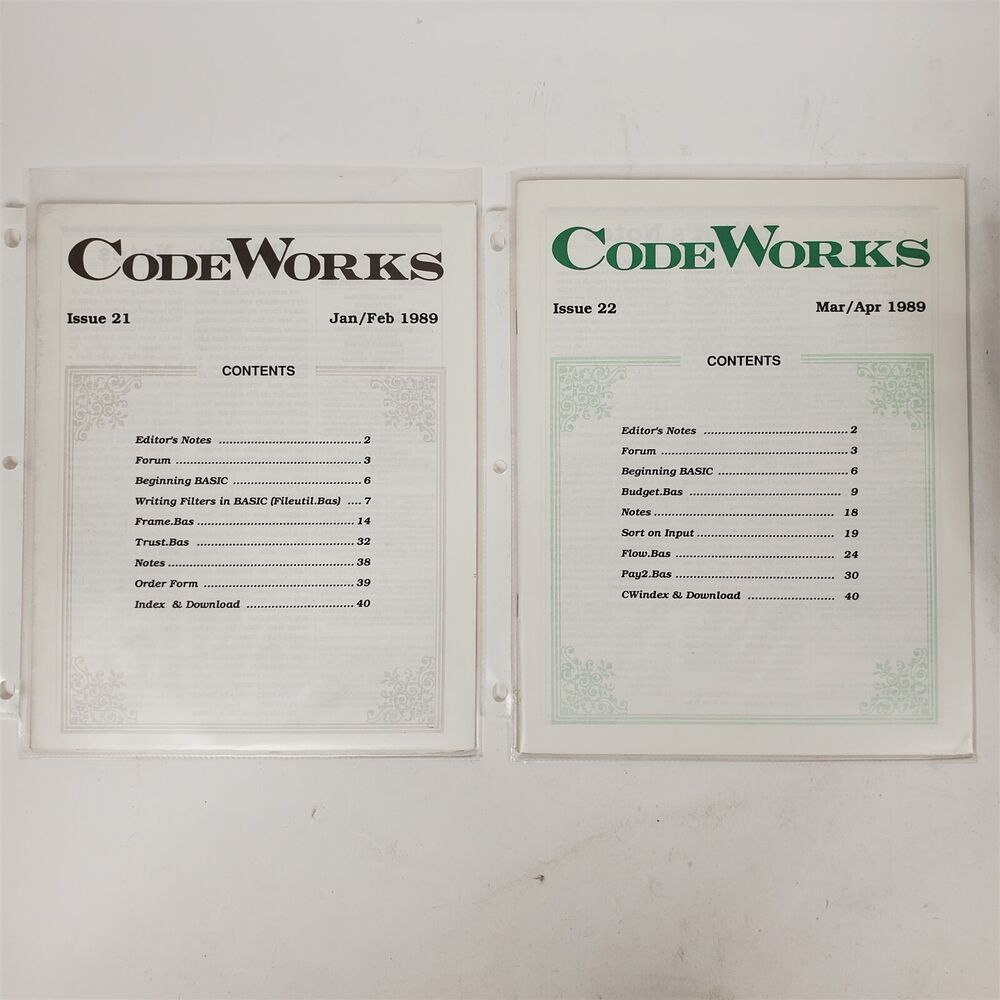 Complete Vintage CodeWorks Magazine Set 1985-1990