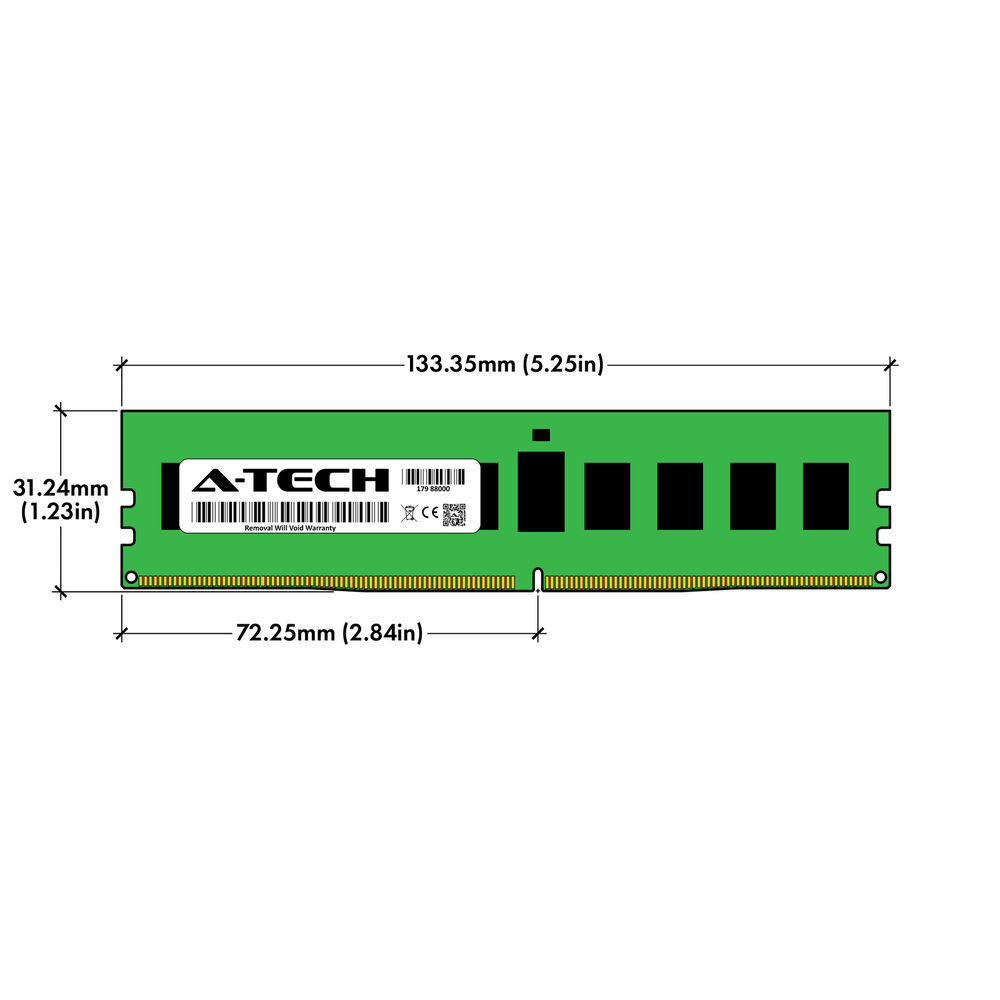 A-Tech 64GB (4x16GB) DDR4 3200MHz ECC REG RDIMM Server RAM