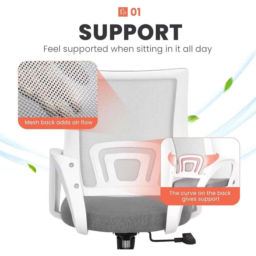 Ergonomic Gaming Chair with Mid-Back Cushion and Lumbar Support