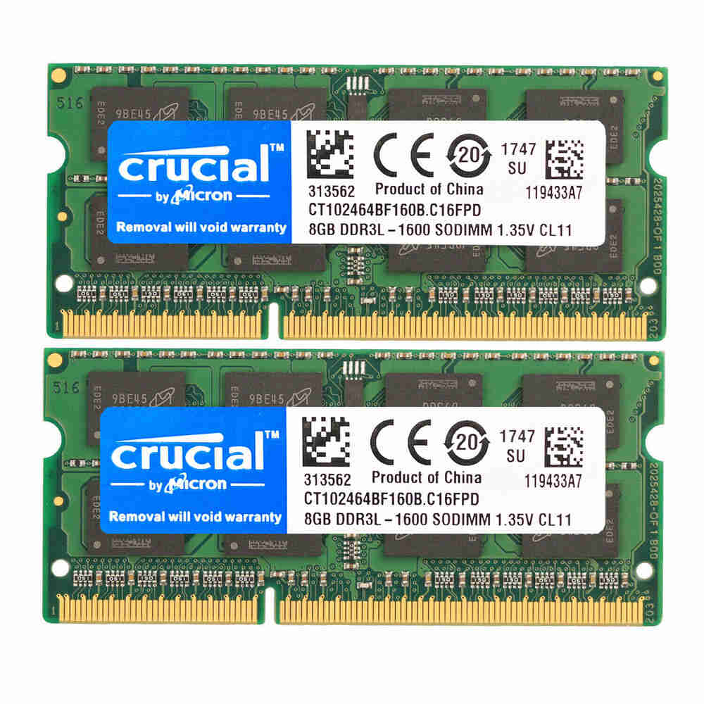 Crucial 8GB DDR3L 1600MHz SODIMM Laptop Memory Upgrade