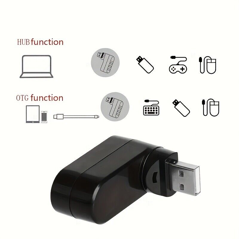 3 Port USB 3.0 Hub Splitter for Enhanced Connectivity