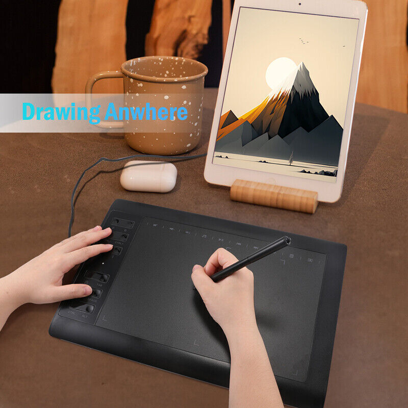 10x6 inch HD Graphics Tablet with Battery-free Pen