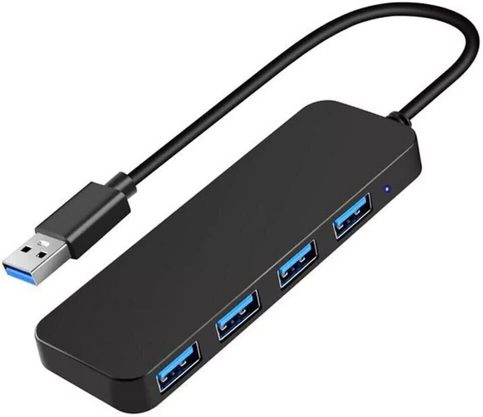 4-Port USB 3.0 Hub with Splitter and Expander for Enhanced Connectivity
