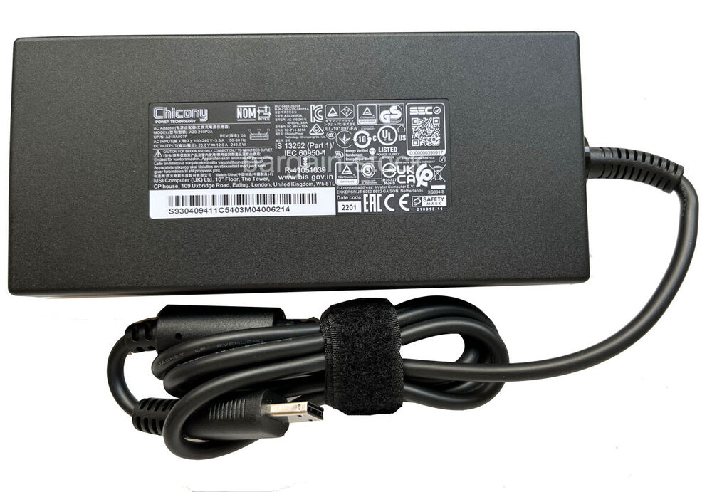 Chicony 20V 240W AC Adapter Charger for MSI Stealth 16 Studio Laptop