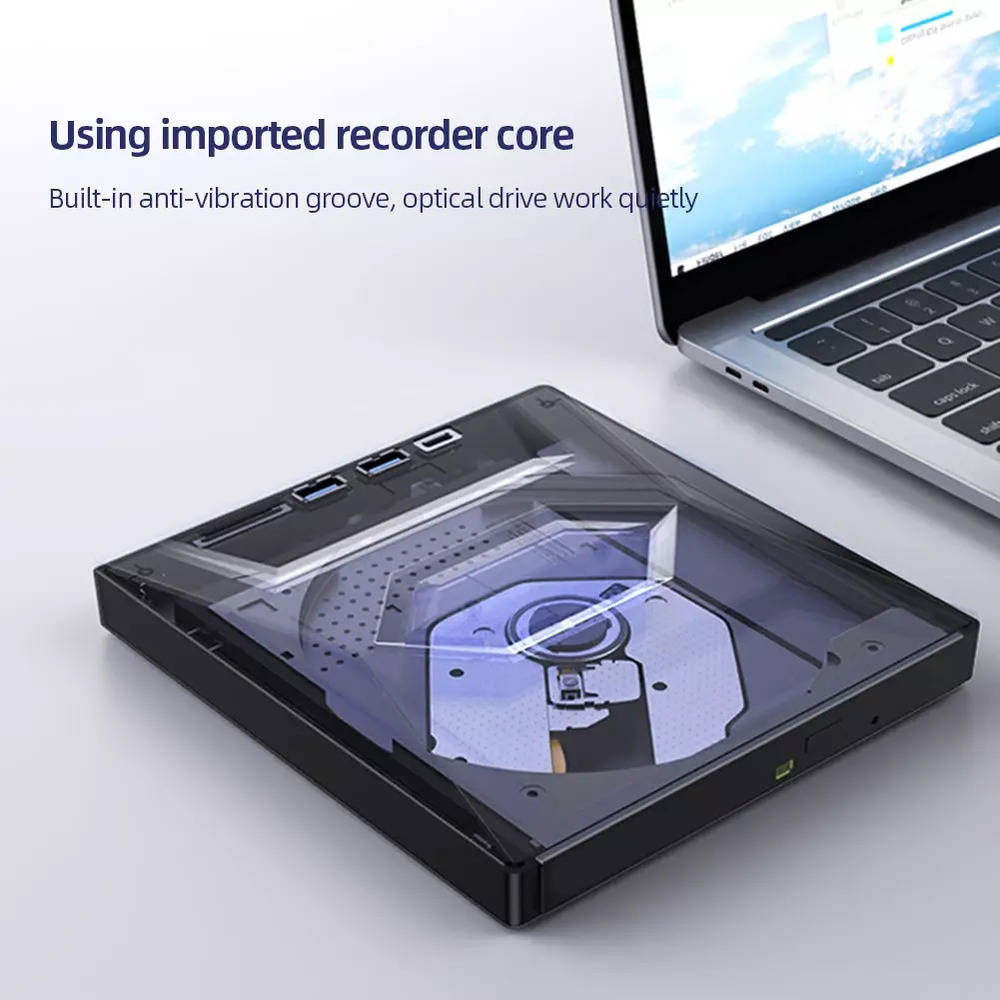 High-Speed External CD/DVD Drive with USB 3.0 for Windows PCs