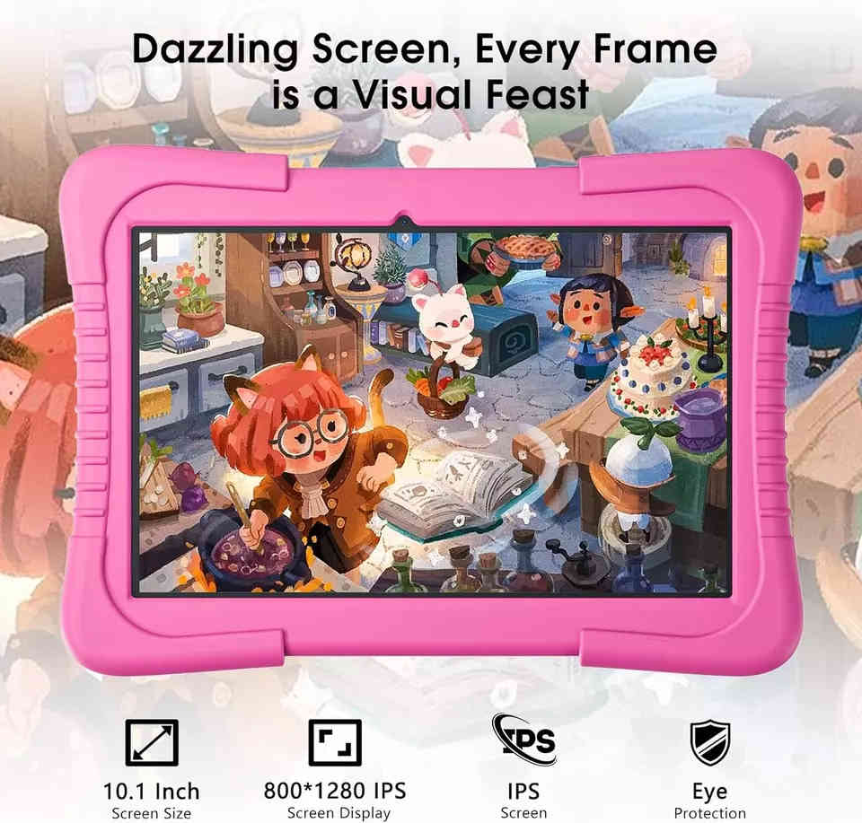 SGIN Kids Tablet 10.1 inch Android 13 Tablet for Kids with 128GB Storage