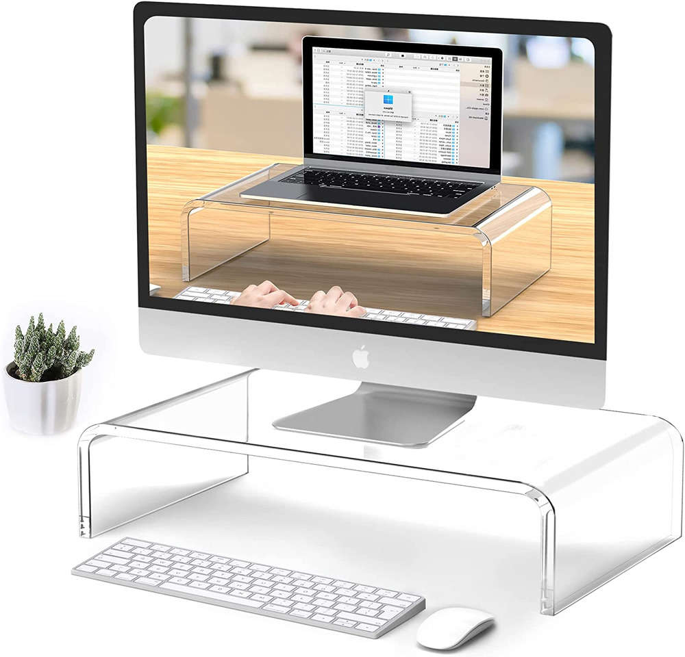 Clear Acrylic Monitor Stand Riser for Desk