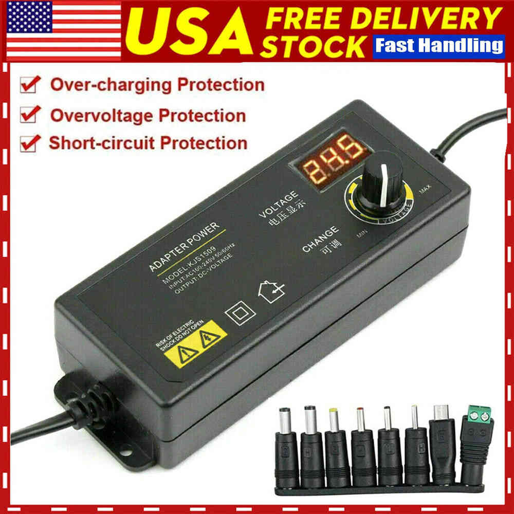 Versatile AC/DC Power Supply Adapter 3V-24V
