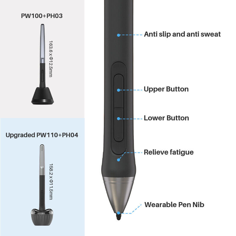 Huion Inspiroy 2 L Drawing Graphics Tablet with Huion PenTech 3.0 Refurbished H1061P