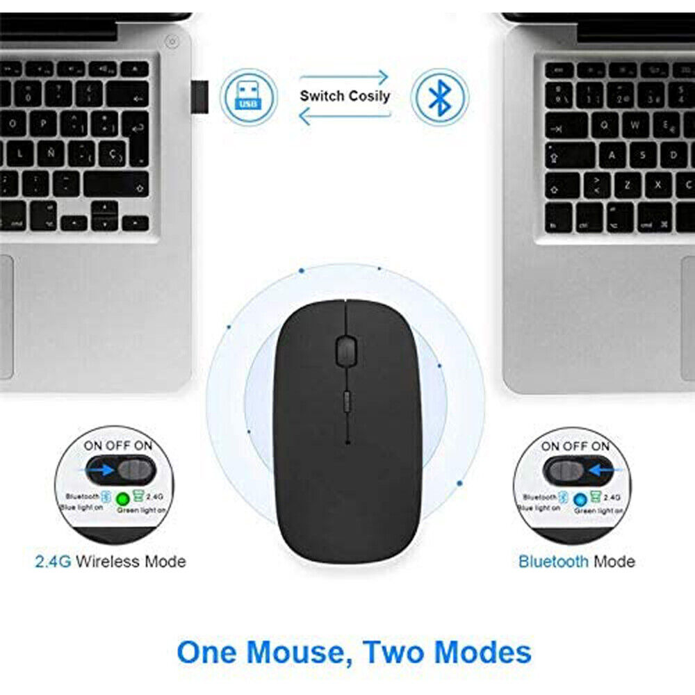 Rechargeable Universal Wireless Mouse for Multiple Devices