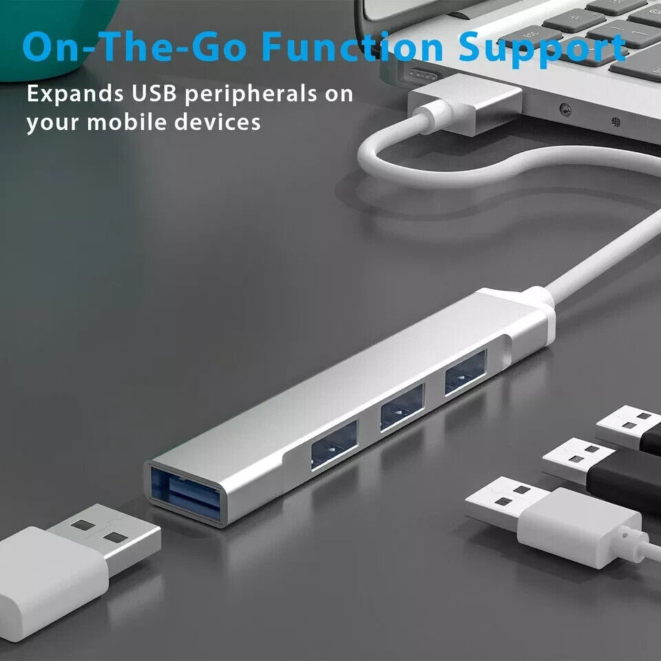 4-Port USB 3.0 Hub with Splitter and Expander for Enhanced Connectivity