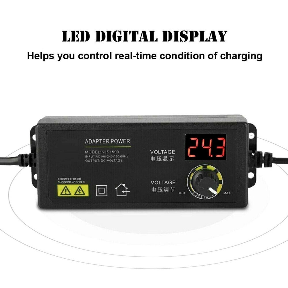 Versatile AC/DC Power Supply Adapter 3V-24V