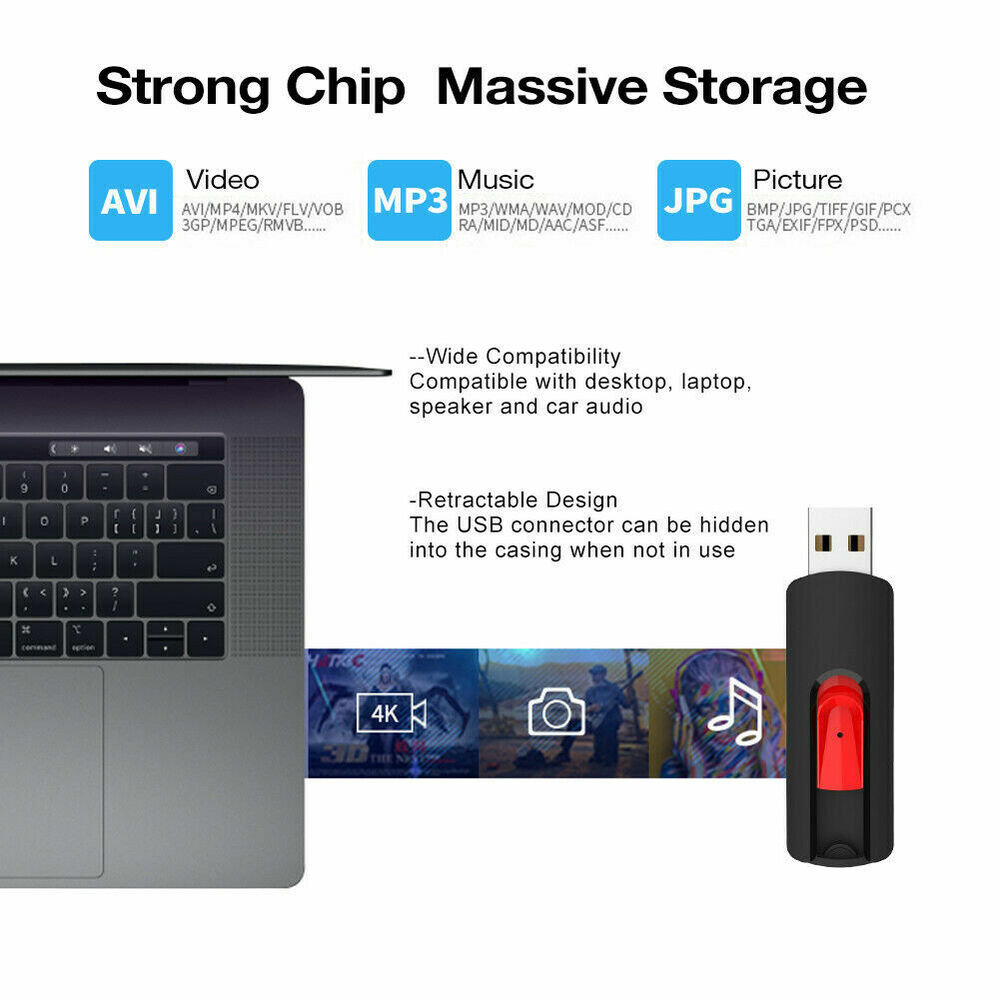 1/5/10 Pack USB 2.0 Flash Drives - High-Capacity Thumb Drives