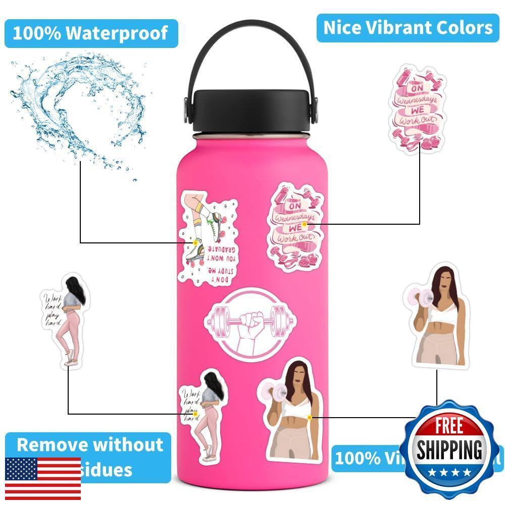 Bonitzdm 64 Packs Girl Workout Stickers Set