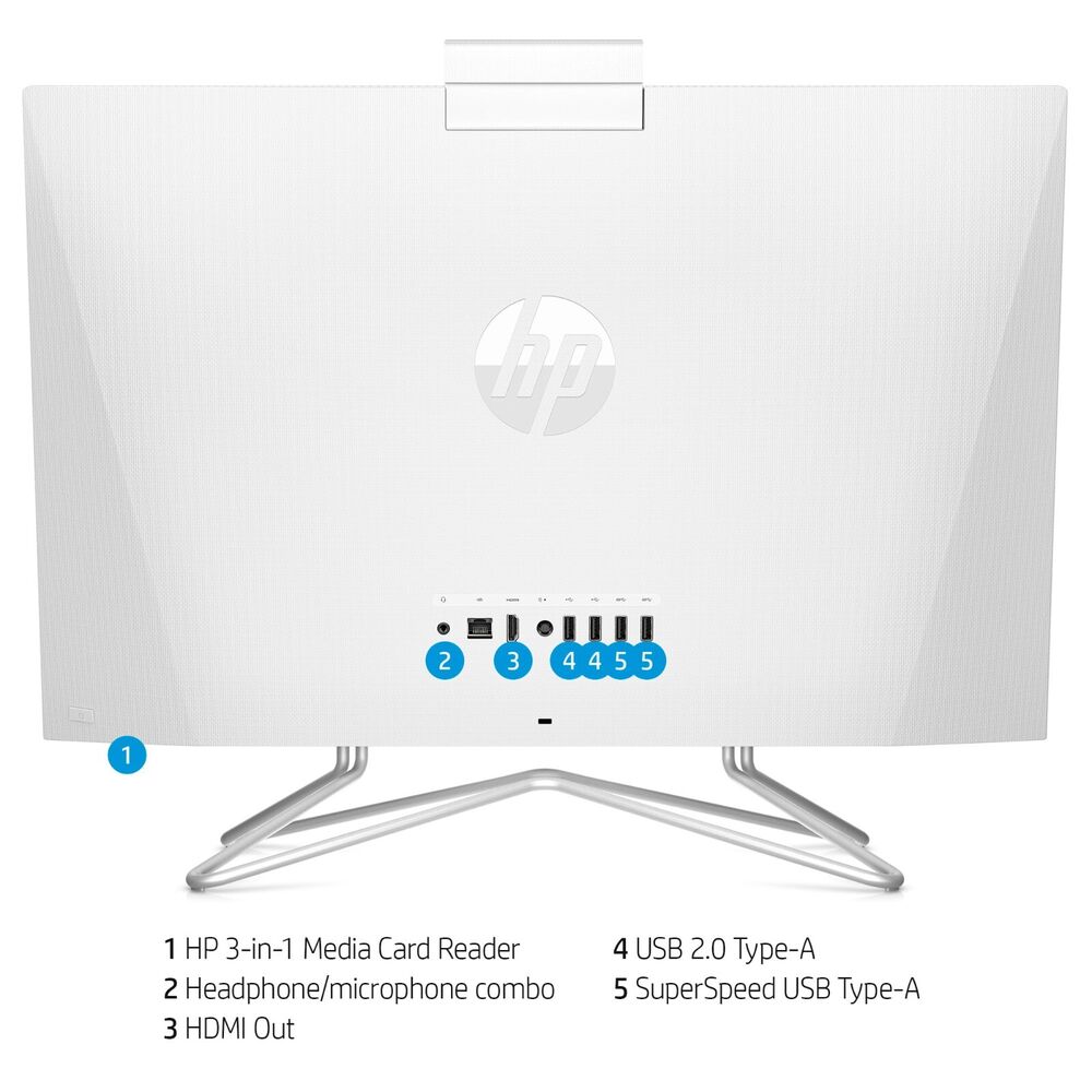 HP 24-Inch All-in-One Desktop PC with 11th Gen Intel i3, 4GB RAM, 256GB SSD, Windows 11