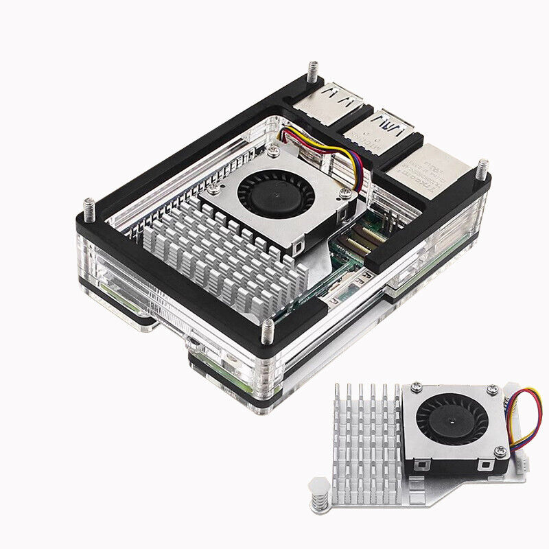 Raspberry Pi 5 DIY Kit with 4GB/8GB RAM, Acrylic Case, Power Adapter, HDMI, and Cool Fan