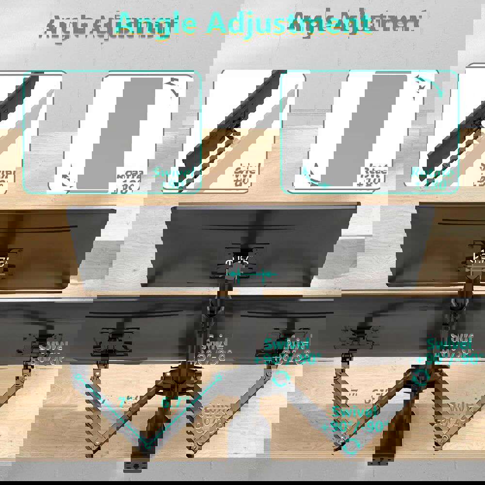 Fully Adjustable Triple Monitor Desk Mount Stand