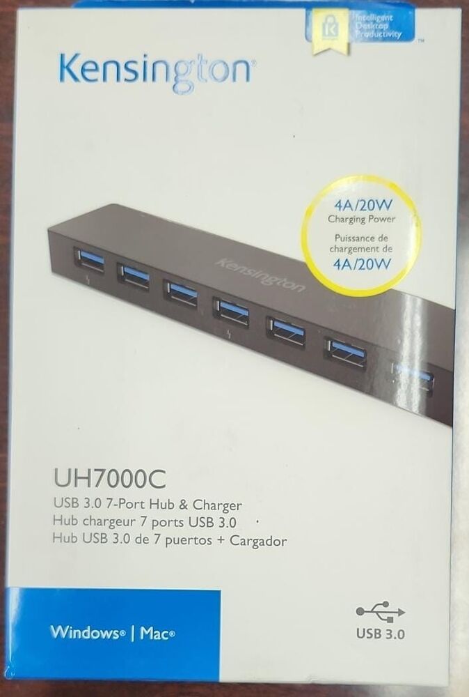 Kensington UH7000C 7-Port USB 3.0 Hub with 20W Charging