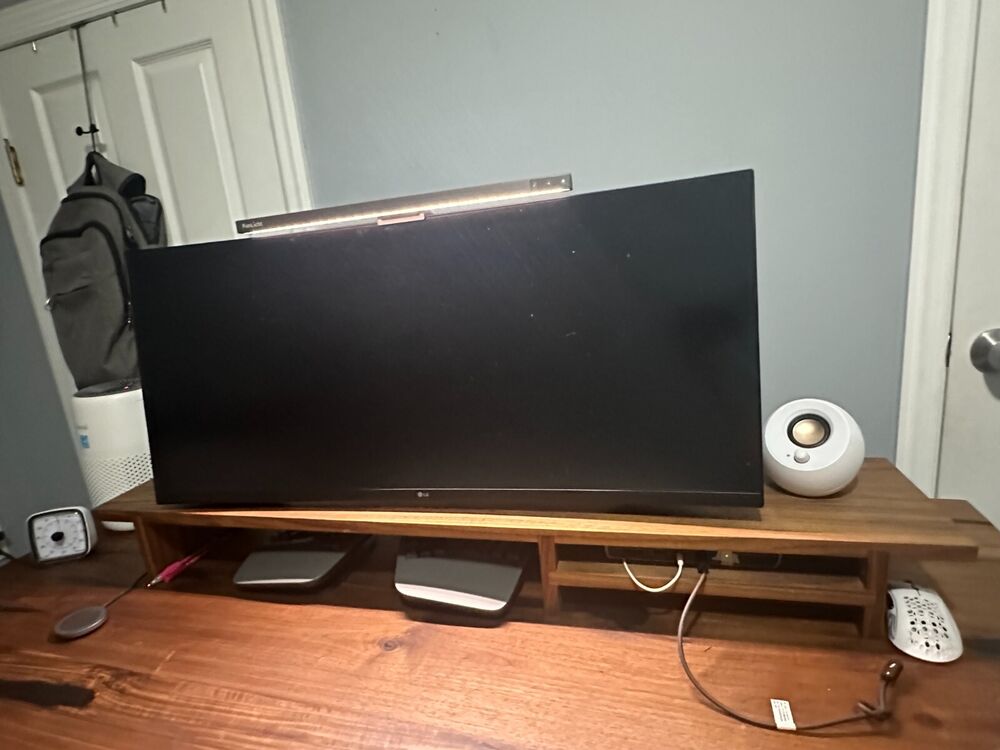 Elegant Real Walnut Monitor Shelf Riser