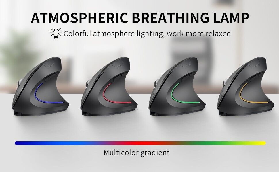 Ergonomic Vertical Wireless Rechargeable Mouse - Optimized for Comfort and Efficiency