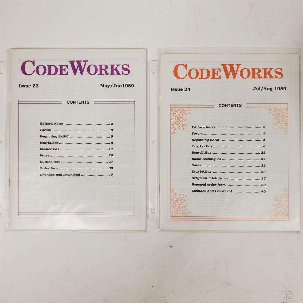 Complete Vintage CodeWorks Magazine Set 1985-1990