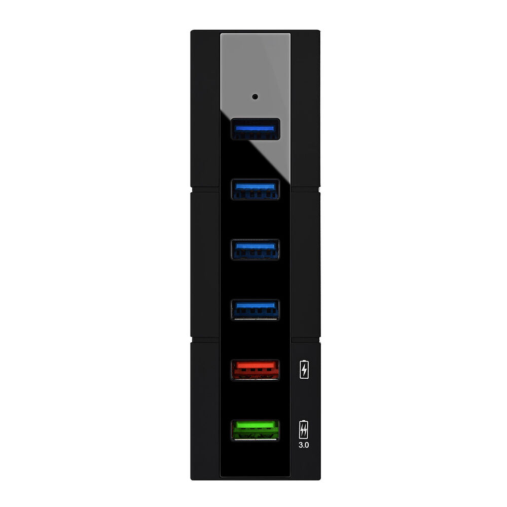 6-Port USB 3.0 Hub with Switcher for High-Speed Data Transfer and Charging