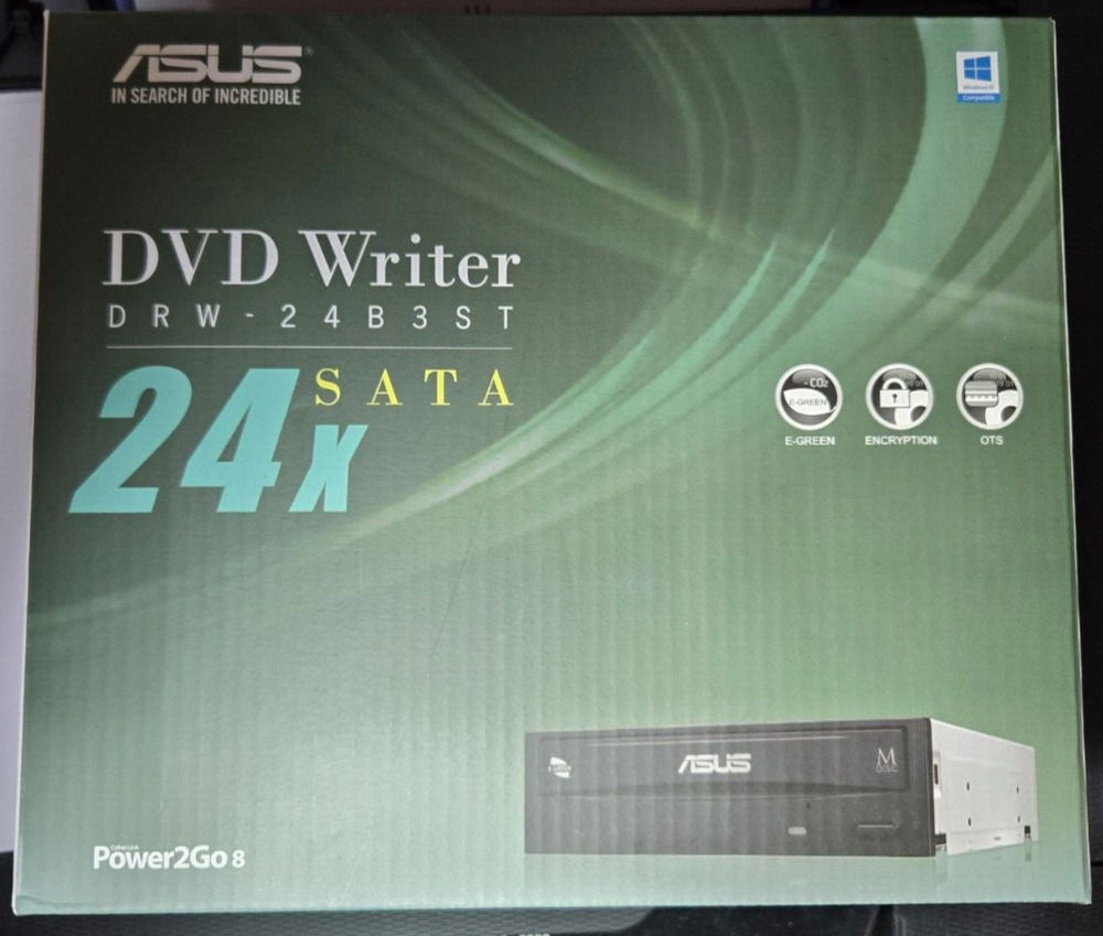 ASUS 24X SATA Internal Optical Drive - DRW-24B3ST/BLK/G/AS