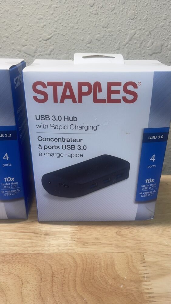 4-Port USB 3.0 Hub with Rapid Charge - Portable and Fast Charging Solution