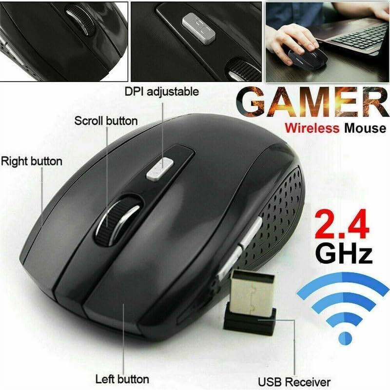 2.4GHz Dual Wireless Optical Mice with USB Receiver