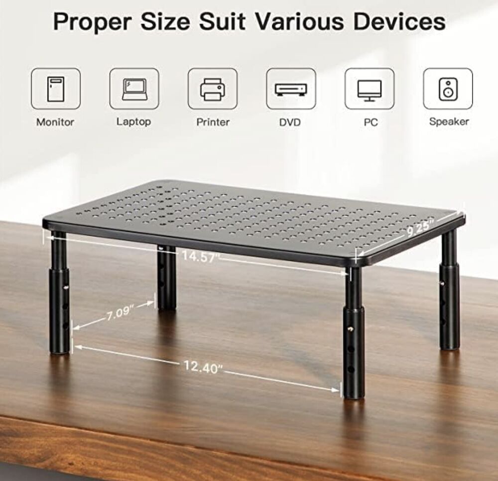 HUANUO Adjustable Monitor Stand - Ergonomic Desk Riser