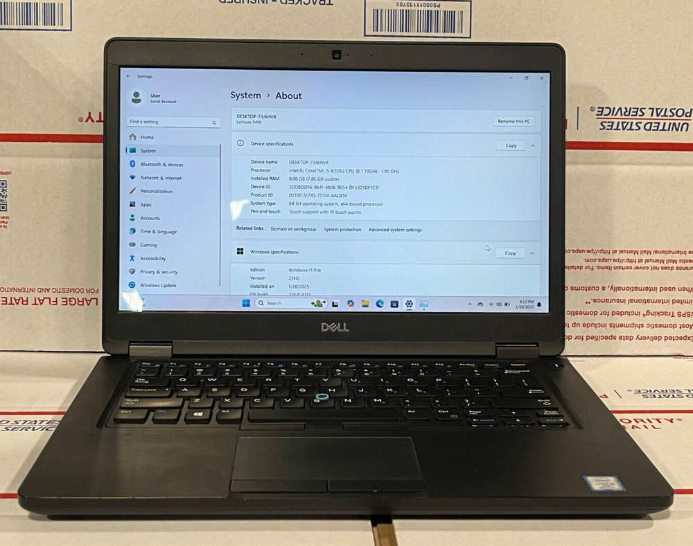 Dell Latitude 5490 14" Touchscreen Laptop with i5-8250U, 8GB RAM, 256GB SSD, Windows 11 Pro