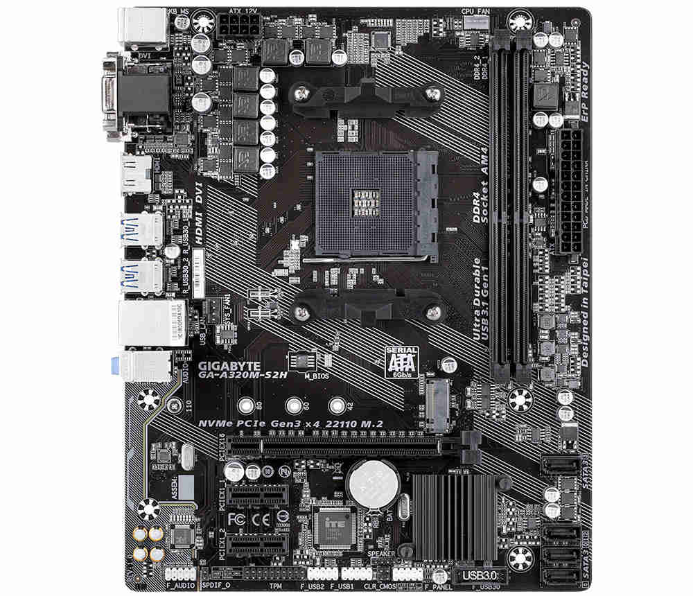 Gigabyte GA-A320M-S2H AM4 DDR Desktop Motherboard
