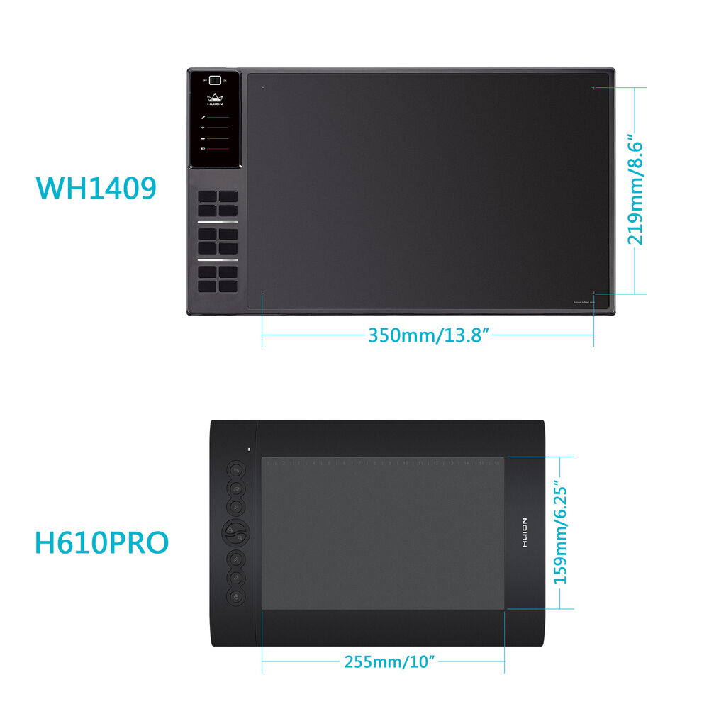 Huion WH1409 Certified Refurbished Large Wireless Graphics Tablet
