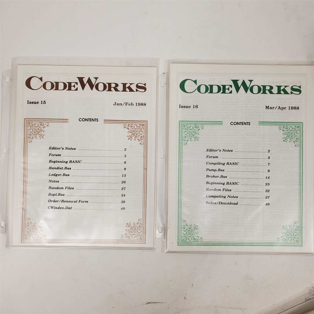 Complete Vintage CodeWorks Magazine Set 1985-1990
