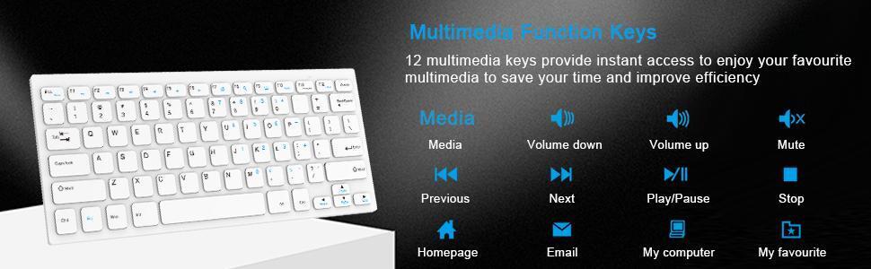 BoYata Wireless Keyboard - Ultra Slim Design with Type-C Converter
