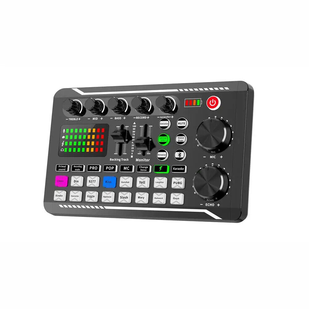 Professional DJ Mixer with Live Sound Card and Voice Changer Effects