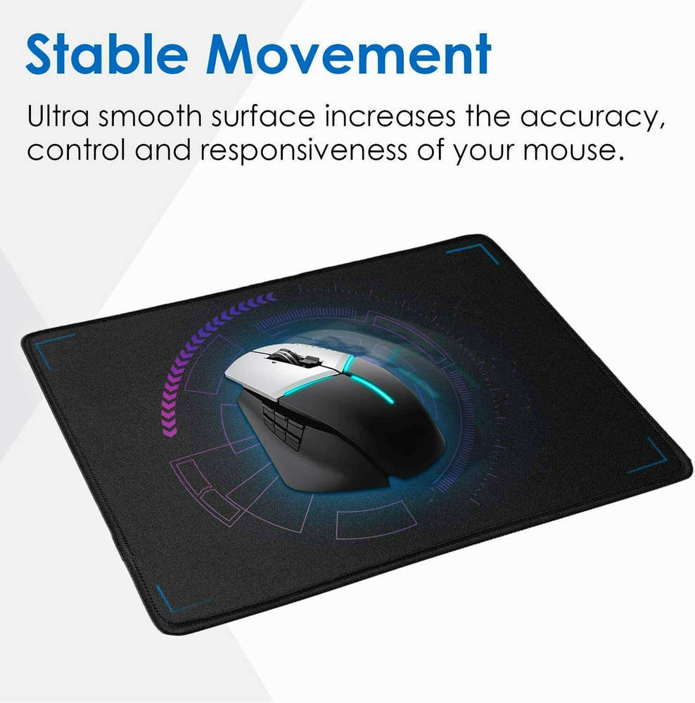 Enhanced Grip Gaming Mouse Pad with Stitched Edge