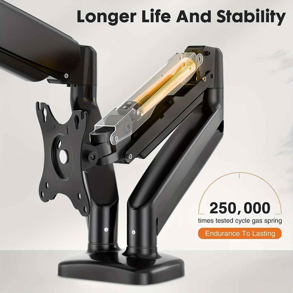 SMUG Dual Monitor Stand Arm - Ergonomic Gas Spring Desk Mount
