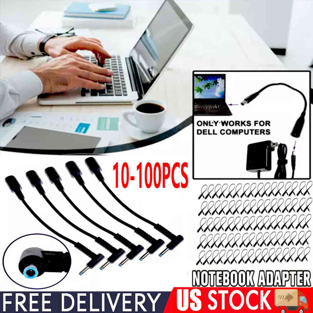 7.4mm to 5.0mm Power Charger Converter Cable for HP and Dell Laptops