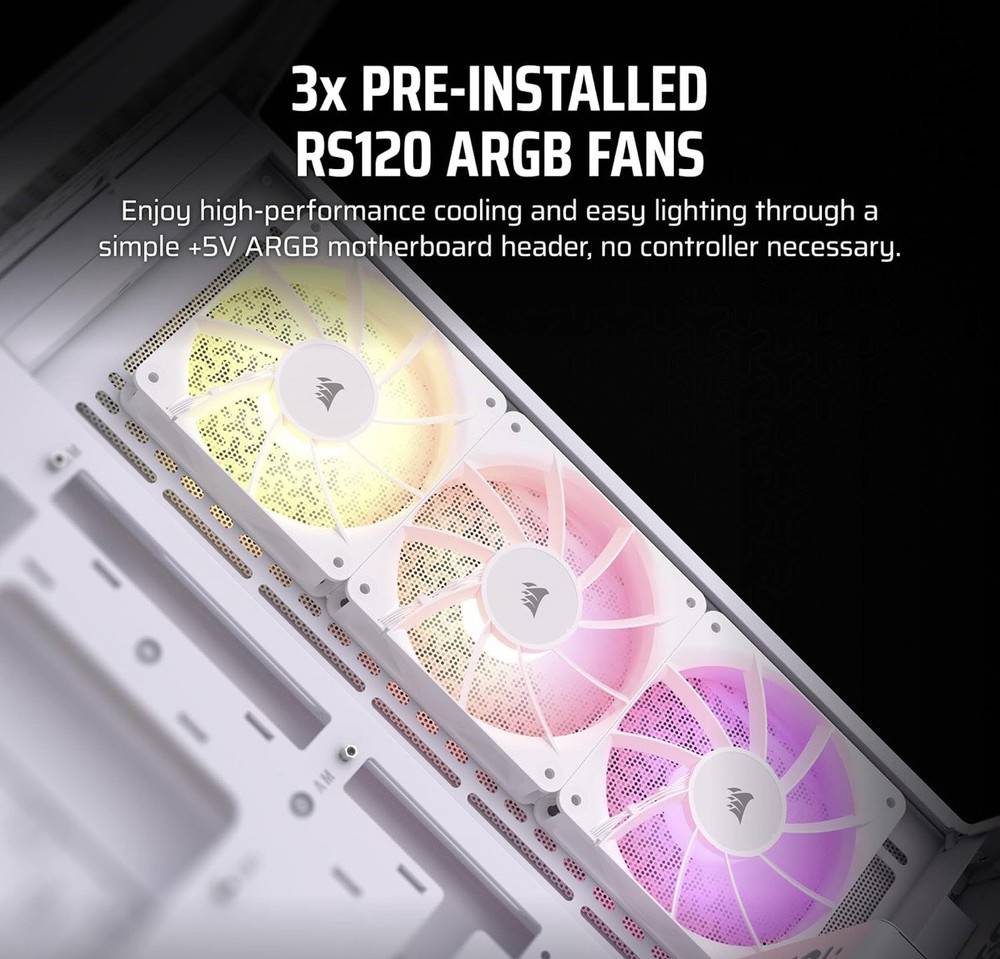 CORSAIR 3500X ARGB ATX Mid-Tower PC Case - White Edition